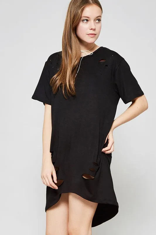 Raw Cut Hi Low Dress