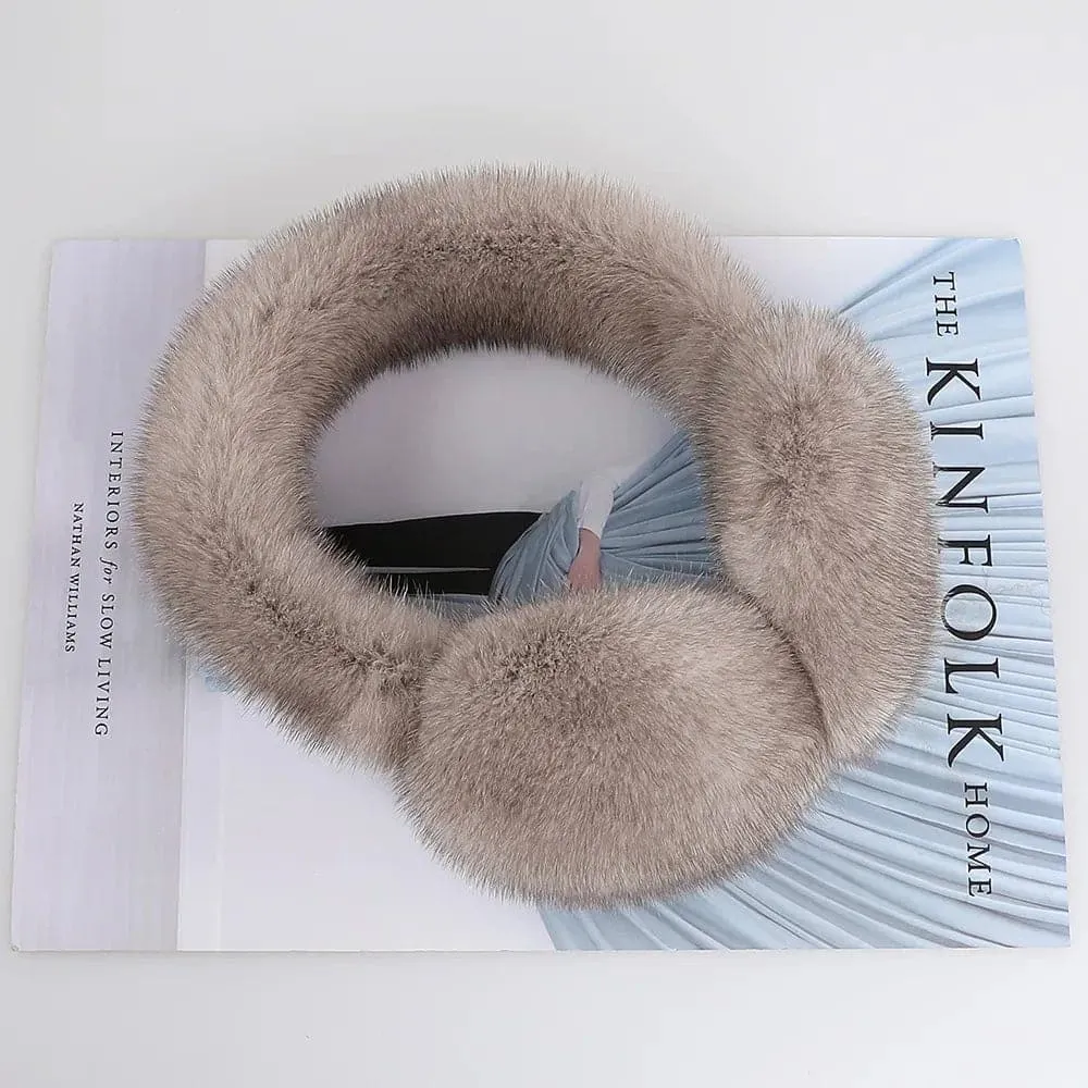 Real Mink Fur Earmuffs - Fashionable Unisex Winter Ear Warmers | SUPPEV&STTDIO