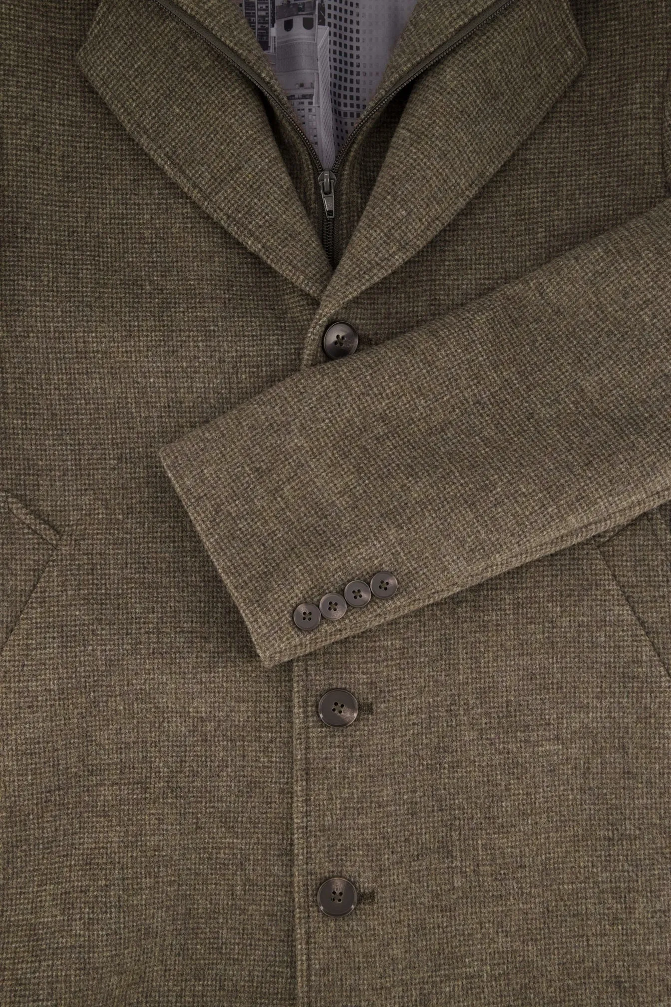 Savile Row Brown Jared Removable Collar Coat OC9