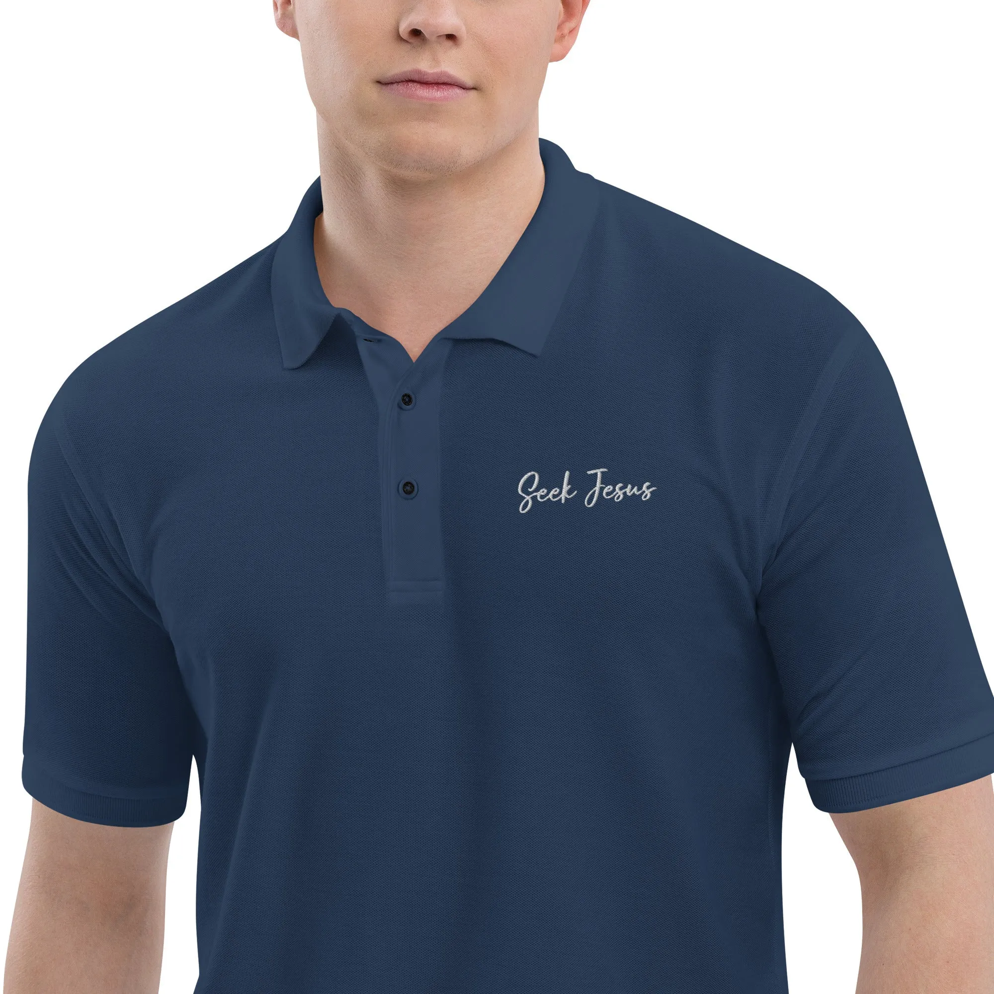 Seek Jesus Men's Premium Christian Polo Shirt