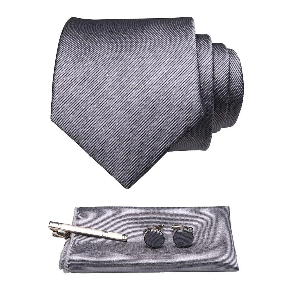 Solid Silk Twill Tie Set