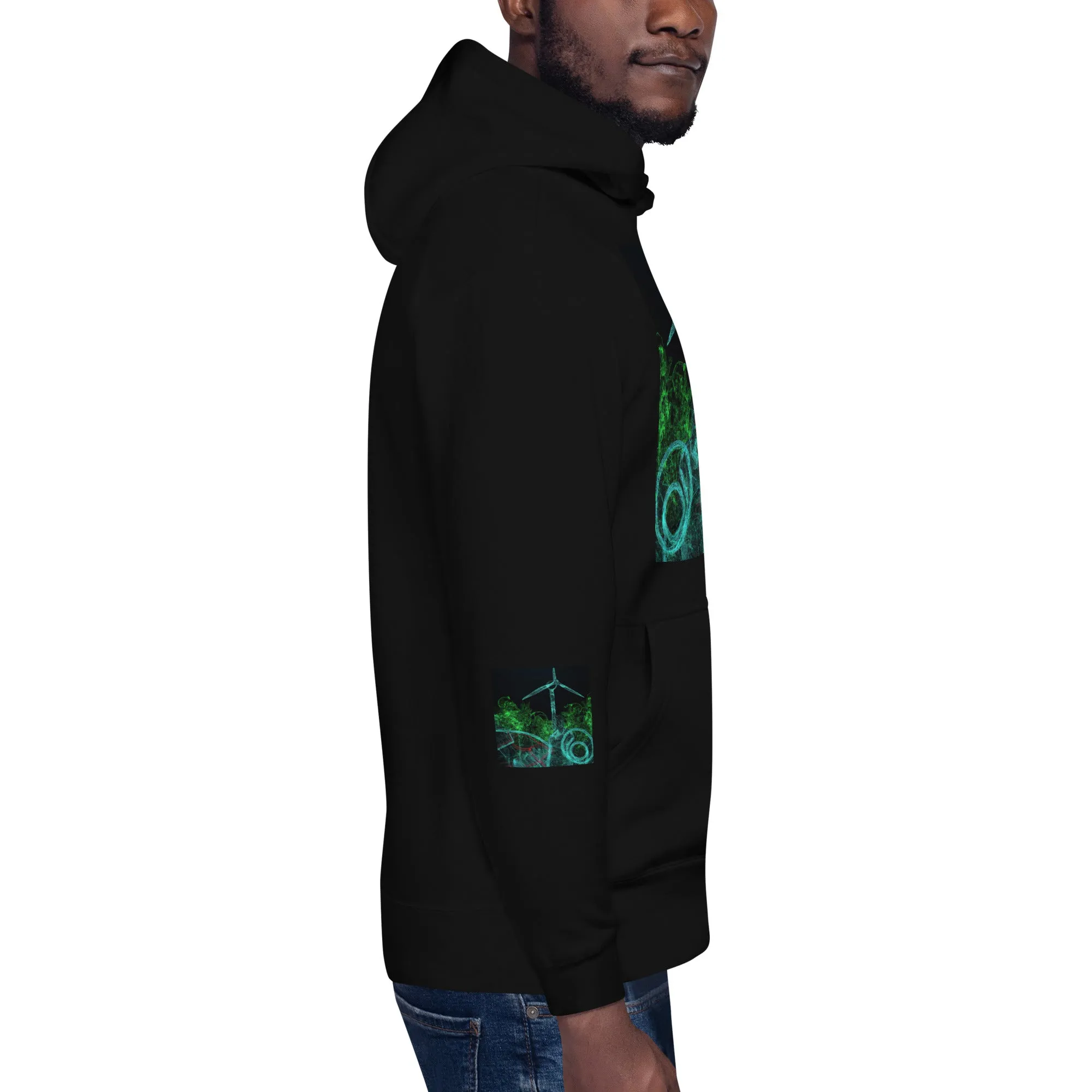 Stay Warm and Stylish with Our Abstract Green Unisex Hoodie - Shop Now!