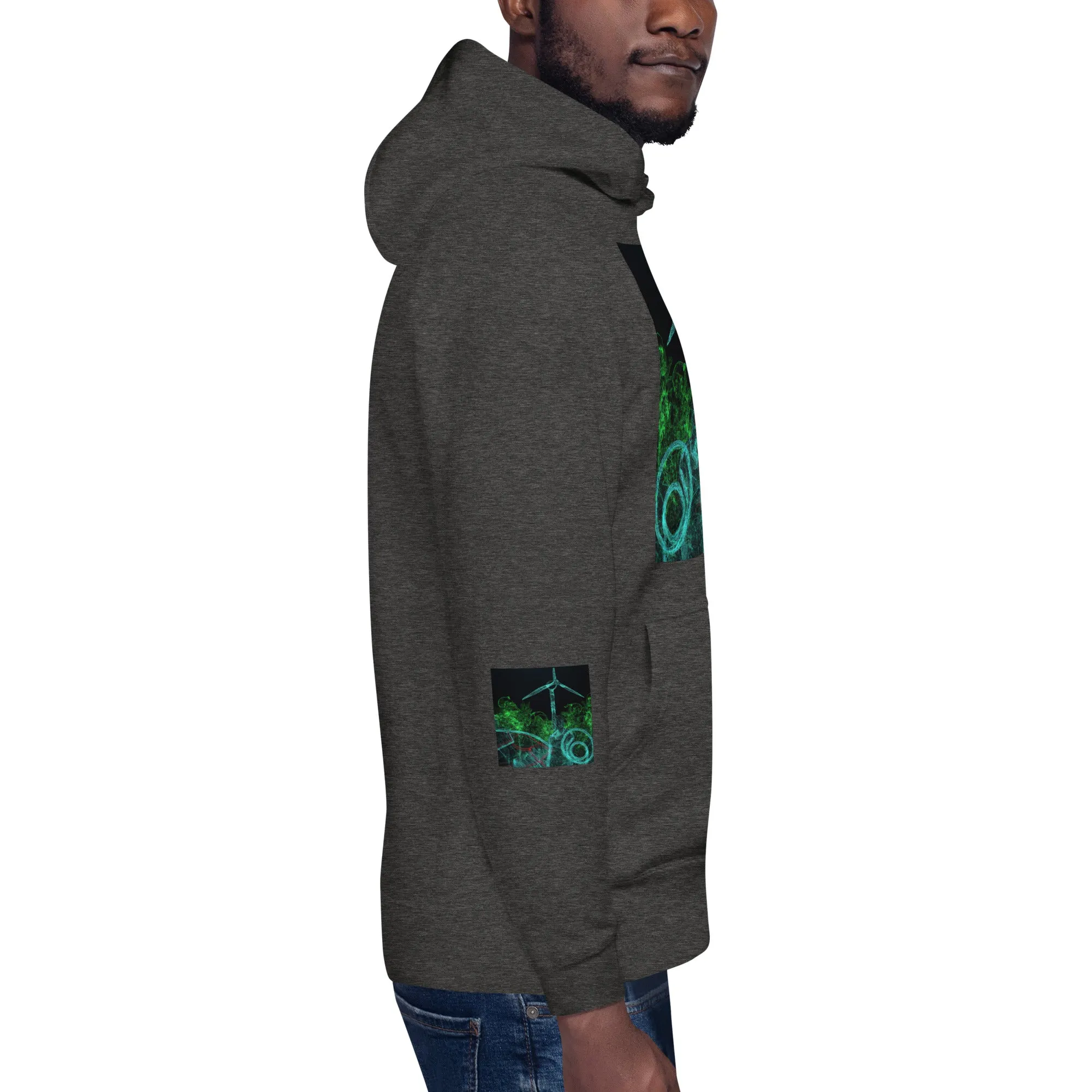 Stay Warm and Stylish with Our Abstract Green Unisex Hoodie - Shop Now!