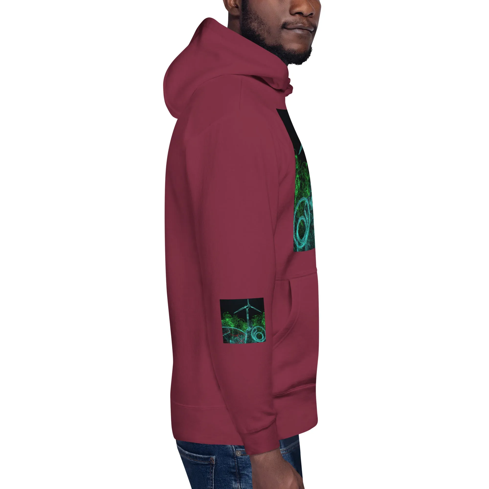 Stay Warm and Stylish with Our Abstract Green Unisex Hoodie - Shop Now!