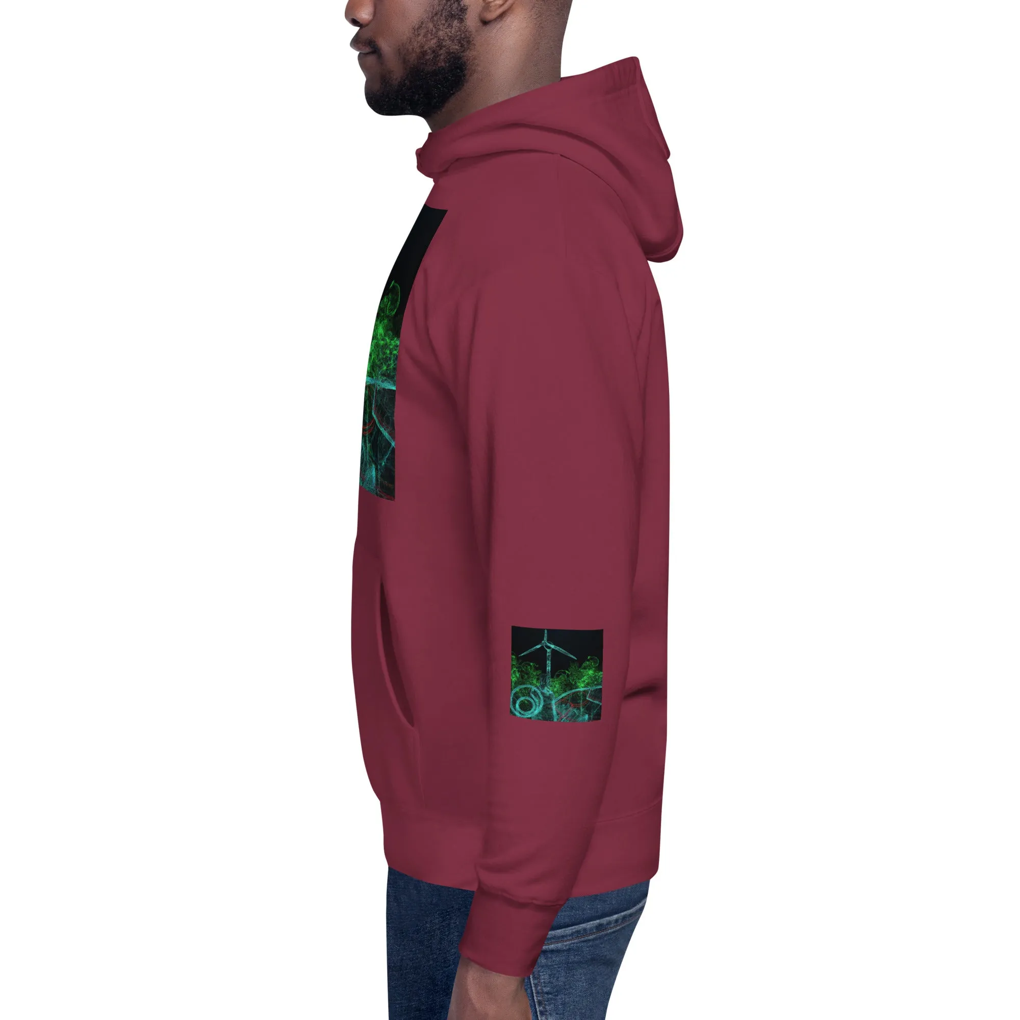 Stay Warm and Stylish with Our Abstract Green Unisex Hoodie - Shop Now!