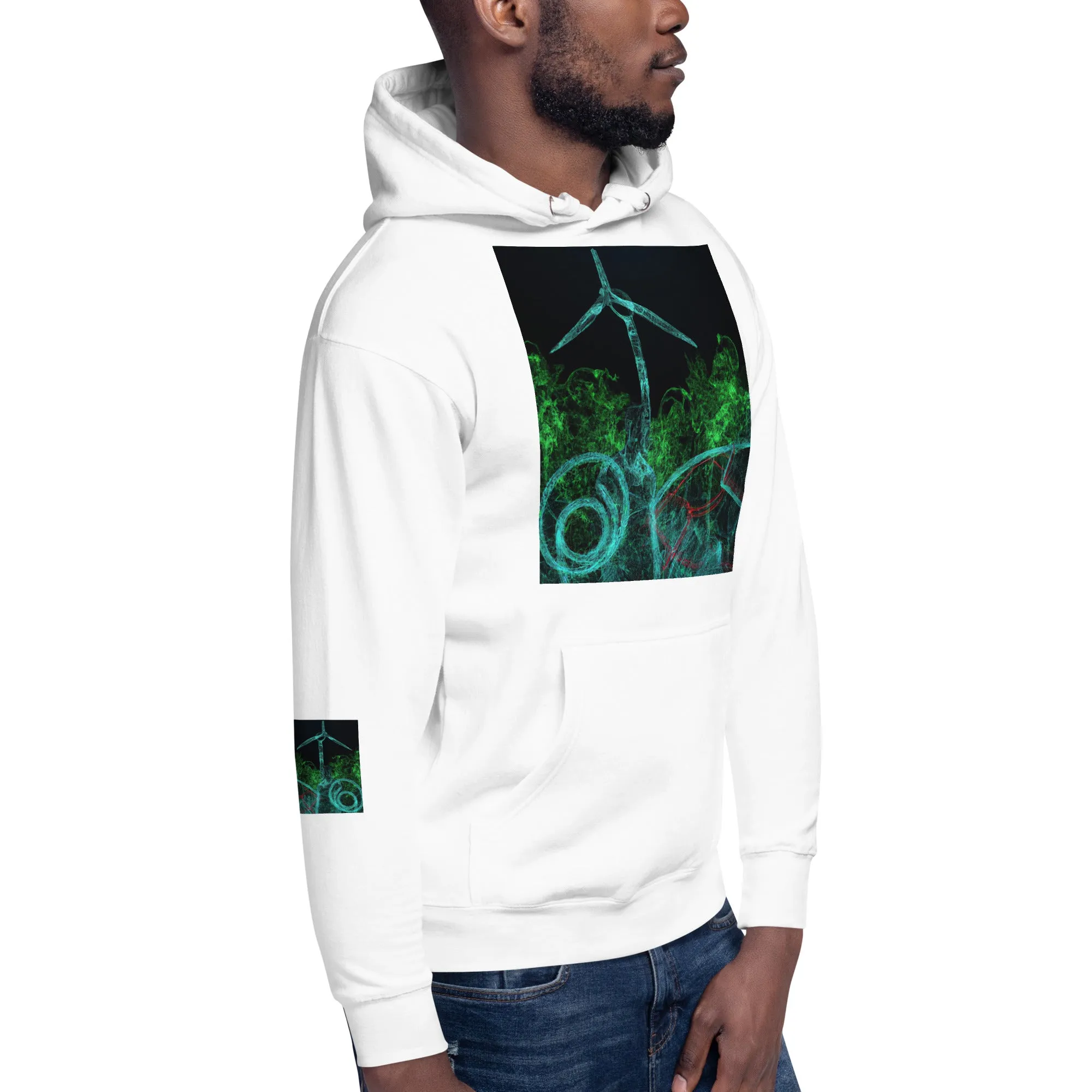 Stay Warm and Stylish with Our Abstract Green Unisex Hoodie - Shop Now!