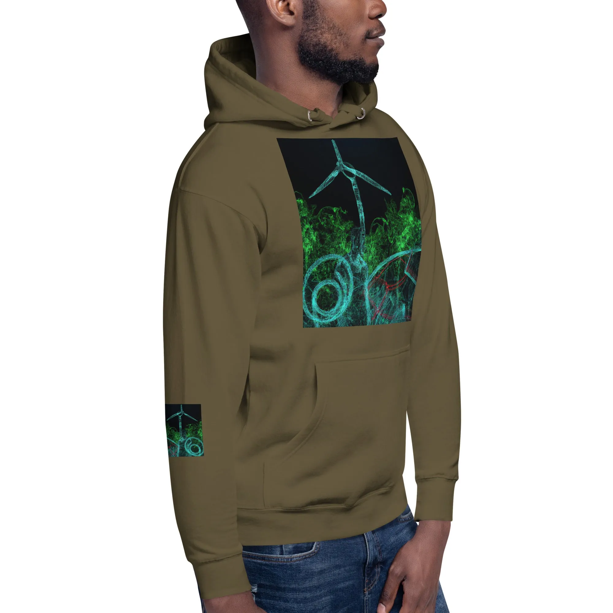 Stay Warm and Stylish with Our Abstract Green Unisex Hoodie - Shop Now!