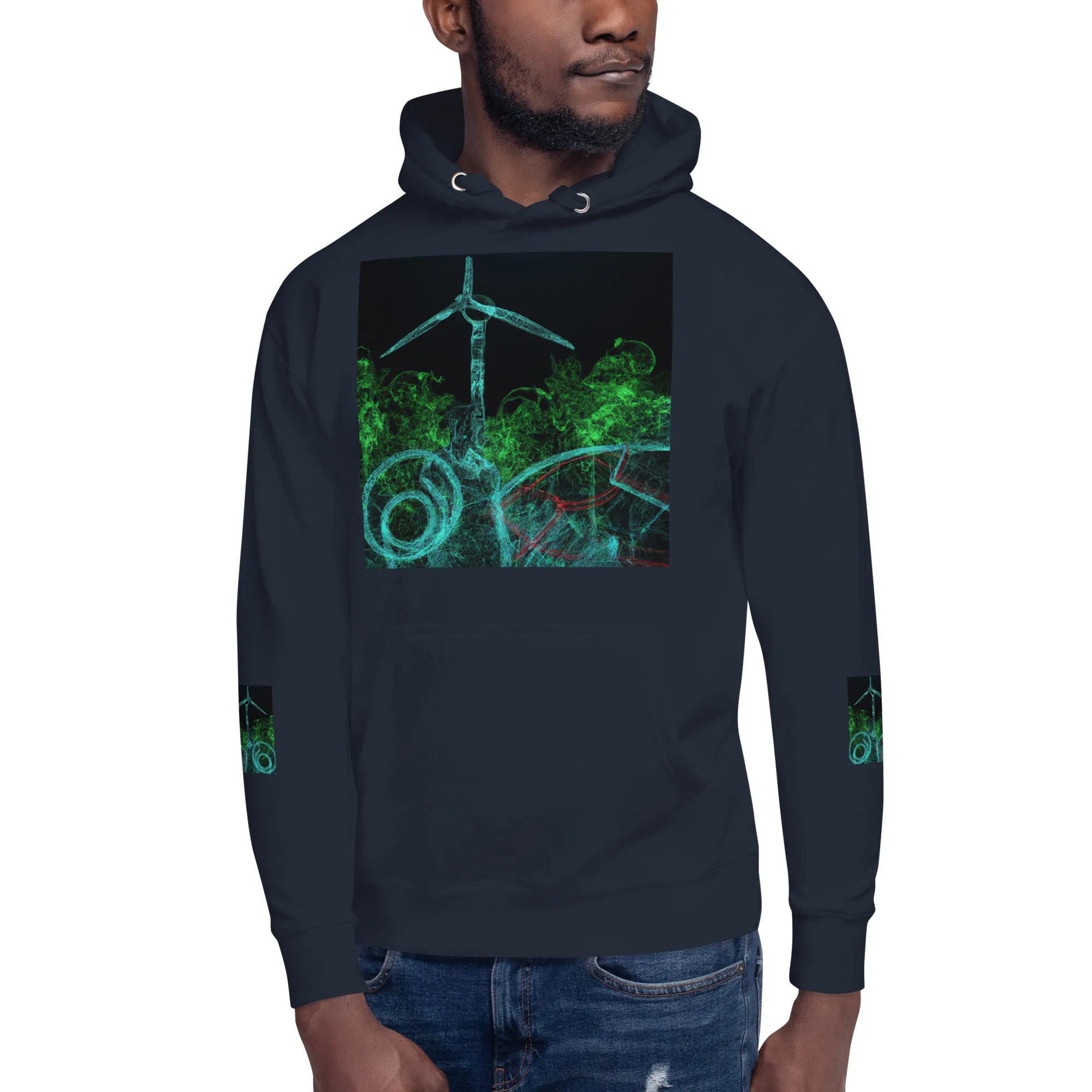 Stay Warm and Stylish with Our Abstract Green Unisex Hoodie - Shop Now!