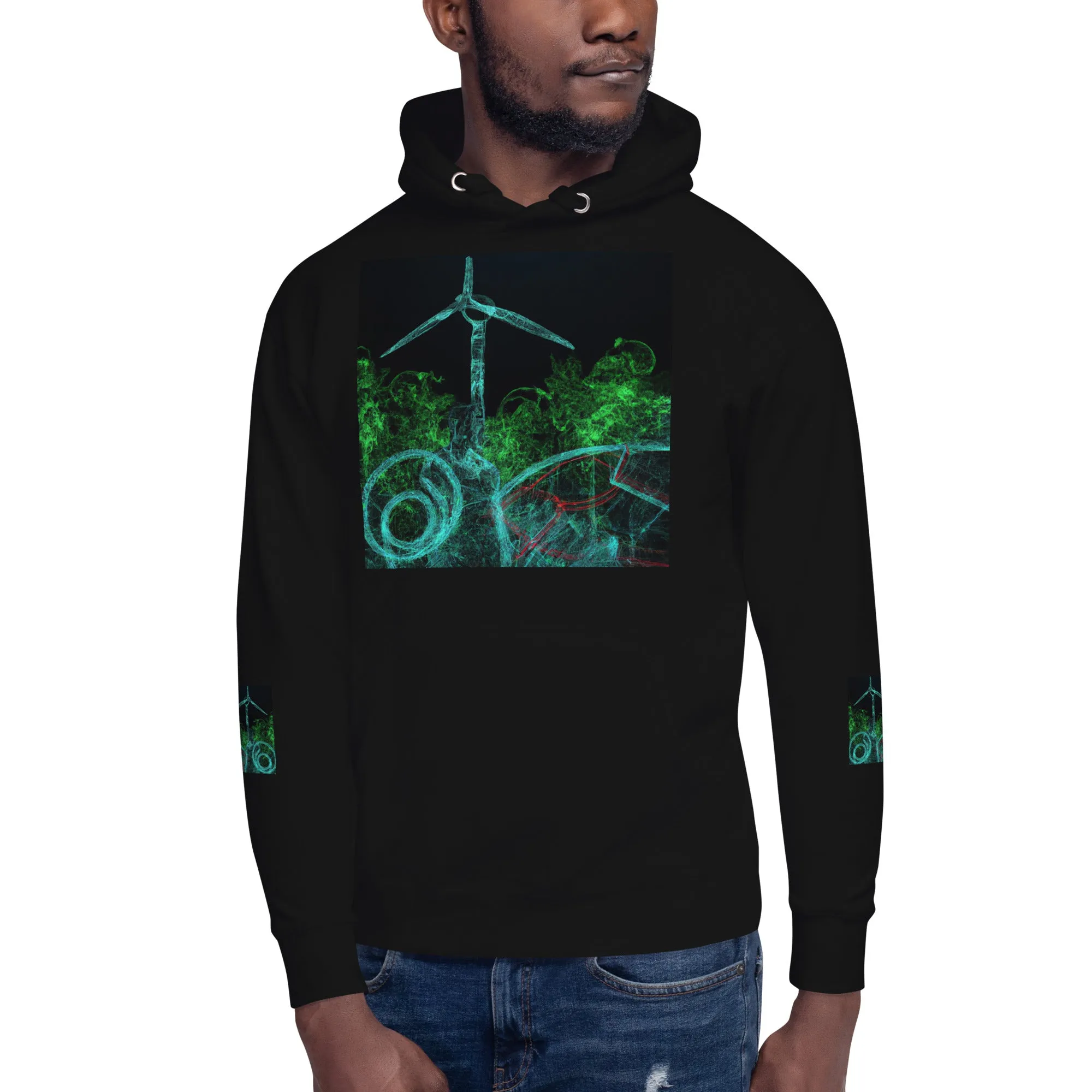 Stay Warm and Stylish with Our Abstract Green Unisex Hoodie - Shop Now!