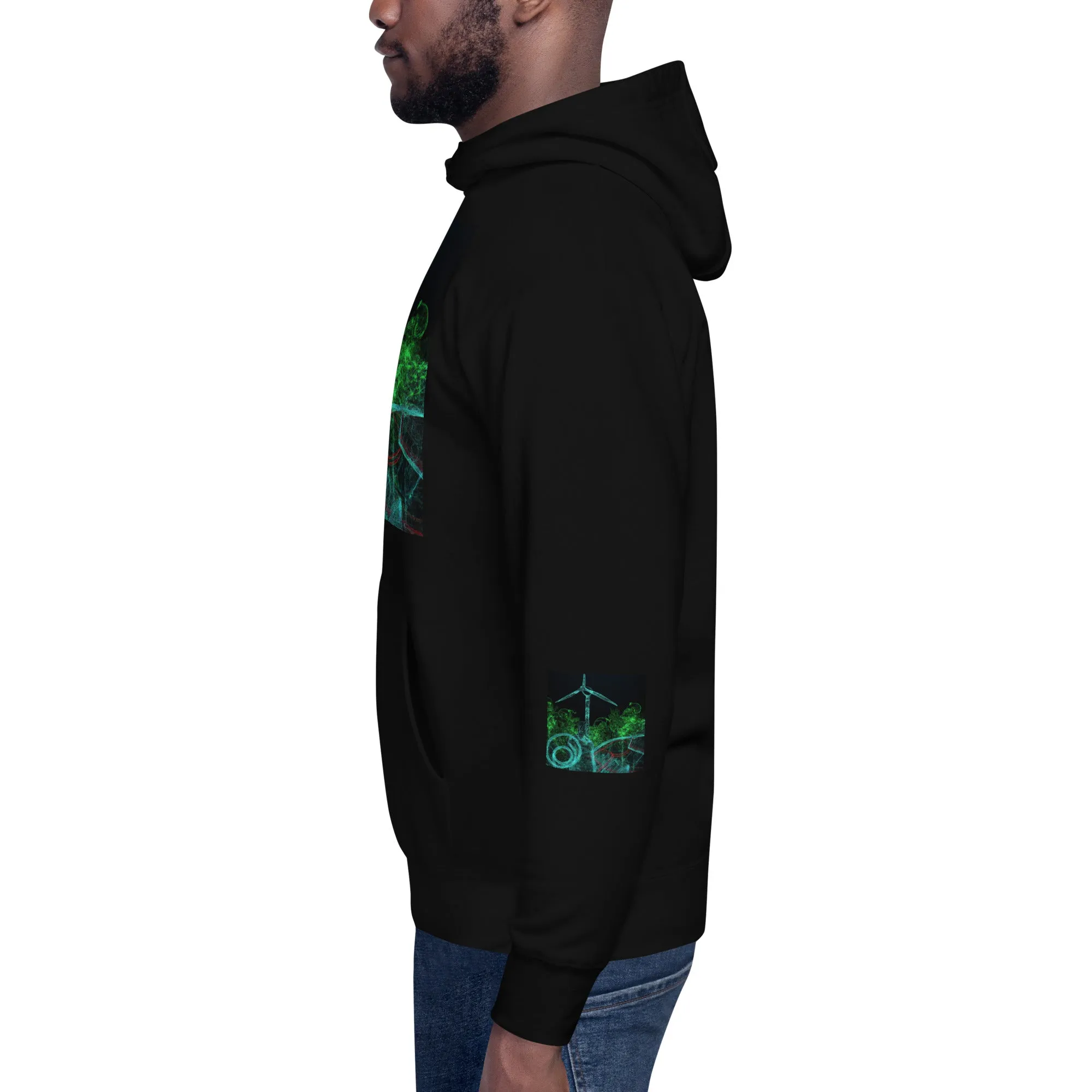 Stay Warm and Stylish with Our Abstract Green Unisex Hoodie - Shop Now!