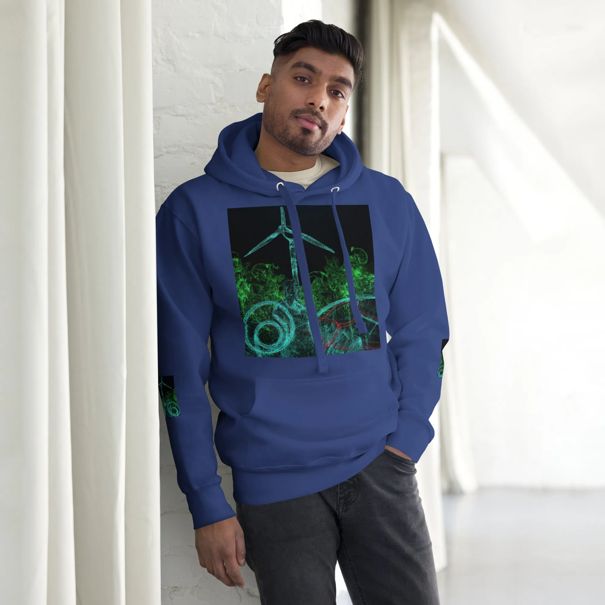 Stay Warm and Stylish with Our Abstract Green Unisex Hoodie - Shop Now!