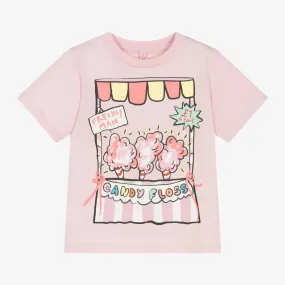 Stella McCartney Kids Girls Pink Candy Floss Cotton T-Shirt