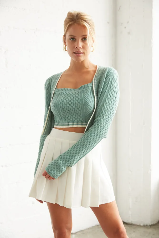 Stephanie Knit Crop Cardigan Set