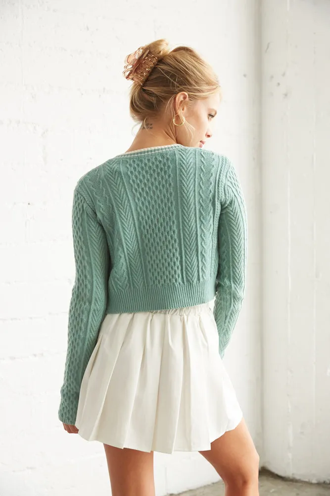 Stephanie Knit Crop Cardigan Set