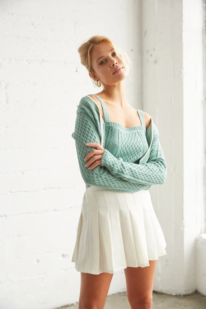 Stephanie Knit Crop Cardigan Set