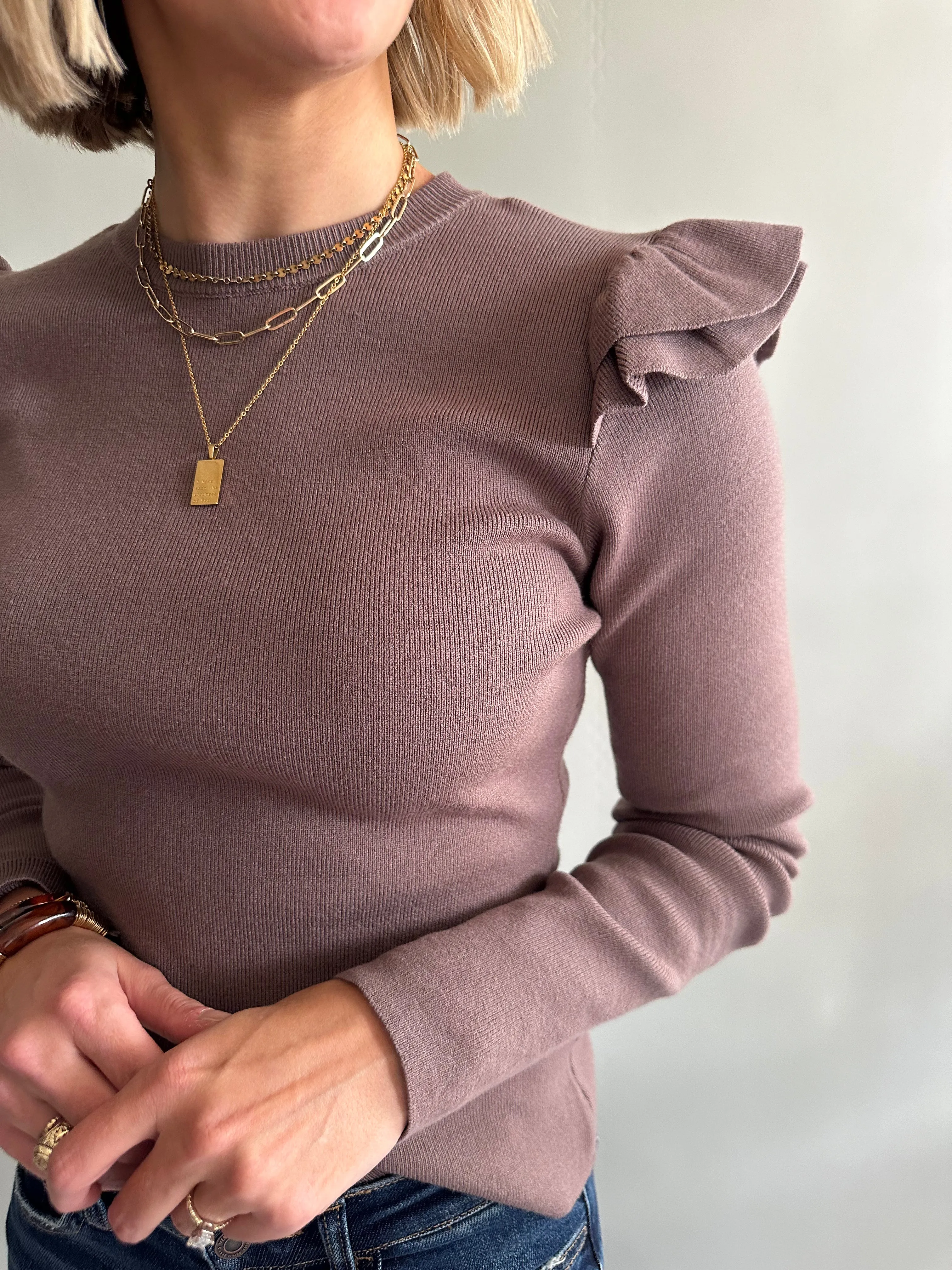 The Fanelli Sweater Top (Mocha)