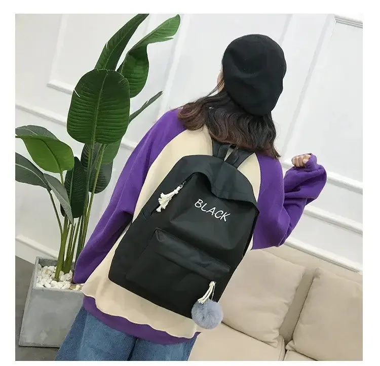 Three PC Korean Style Fashionable Backpack