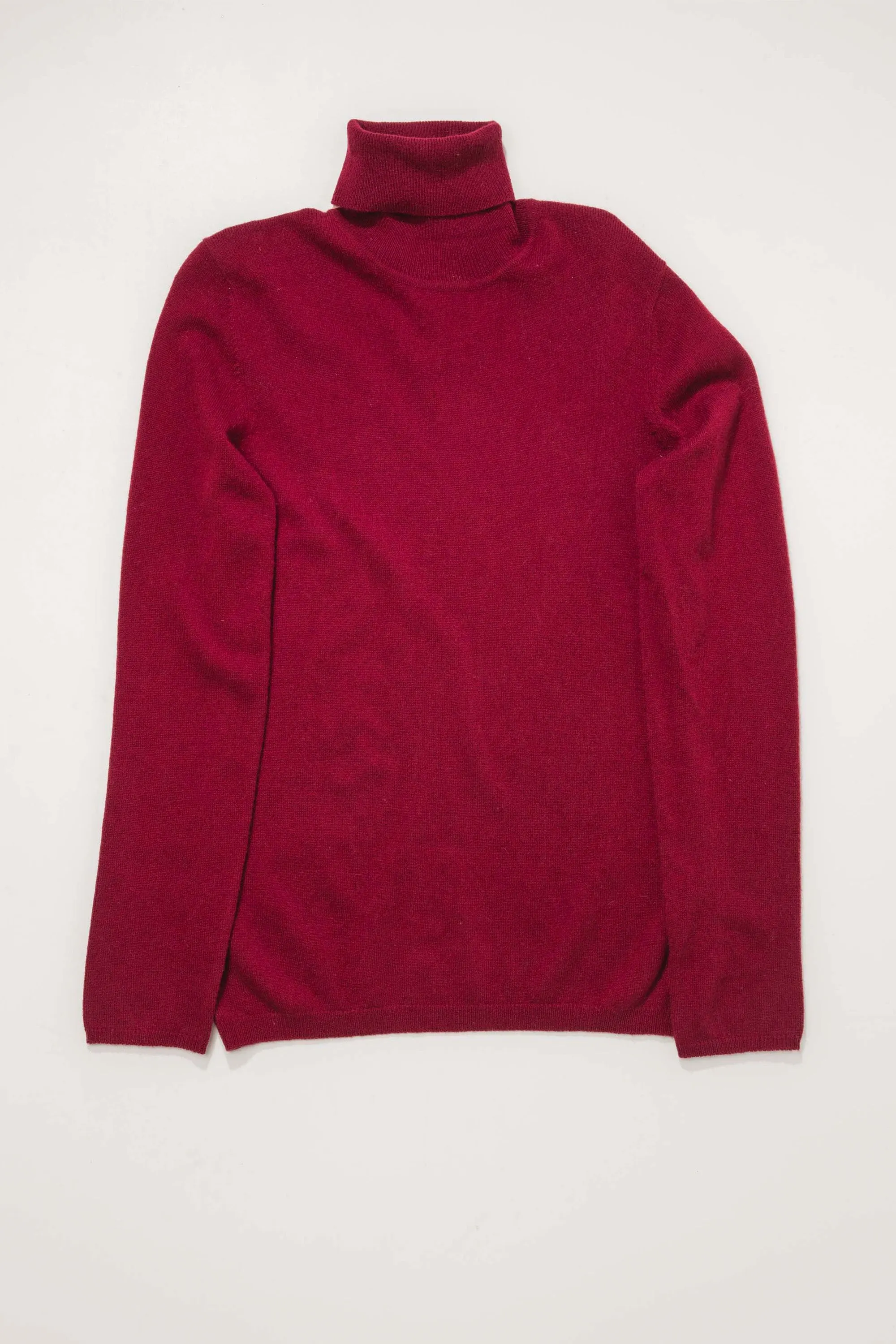 Women's Cashmere Polo Neck Jumper - Bordeaux