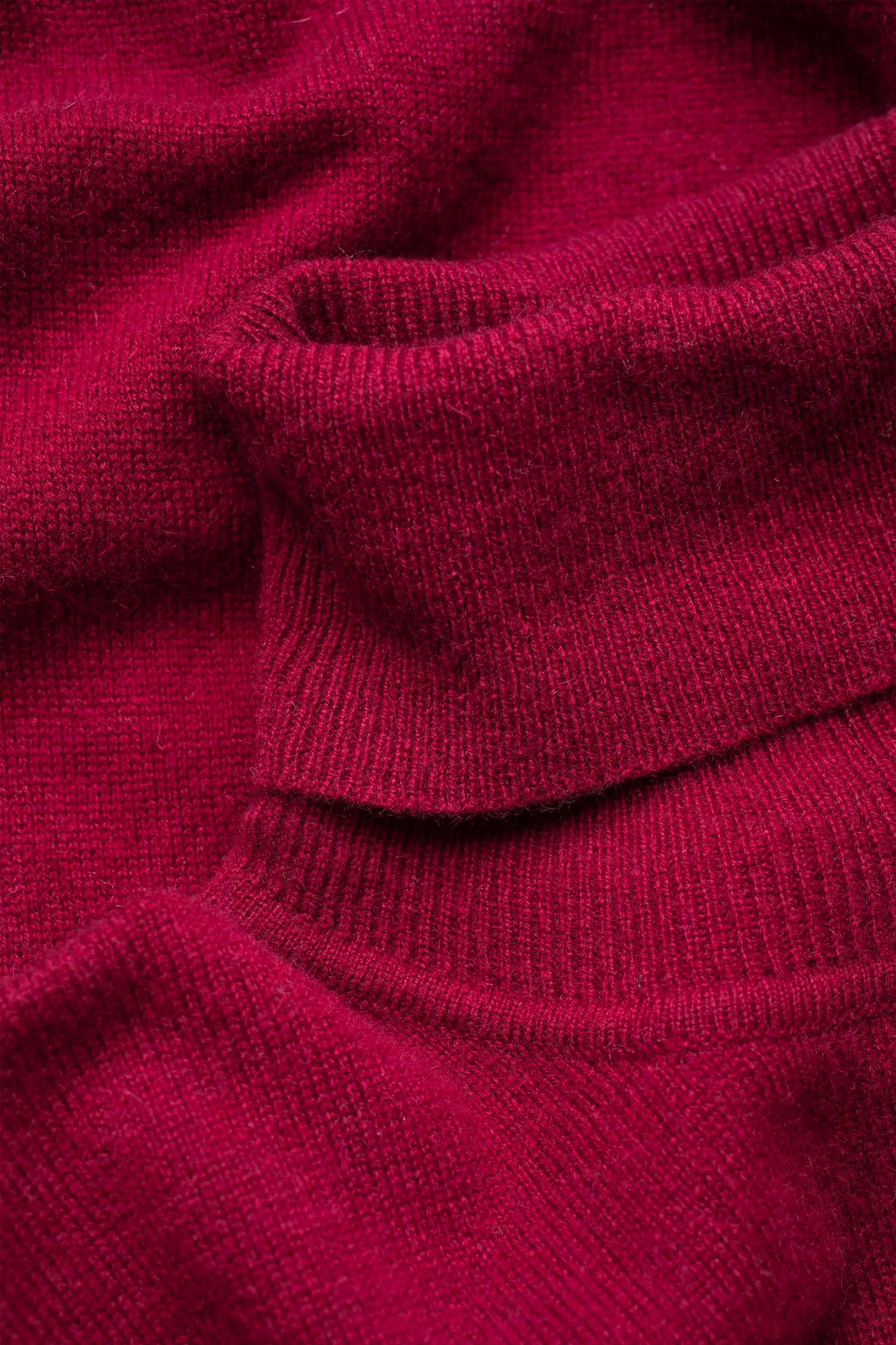 Women's Cashmere Polo Neck Jumper - Bordeaux