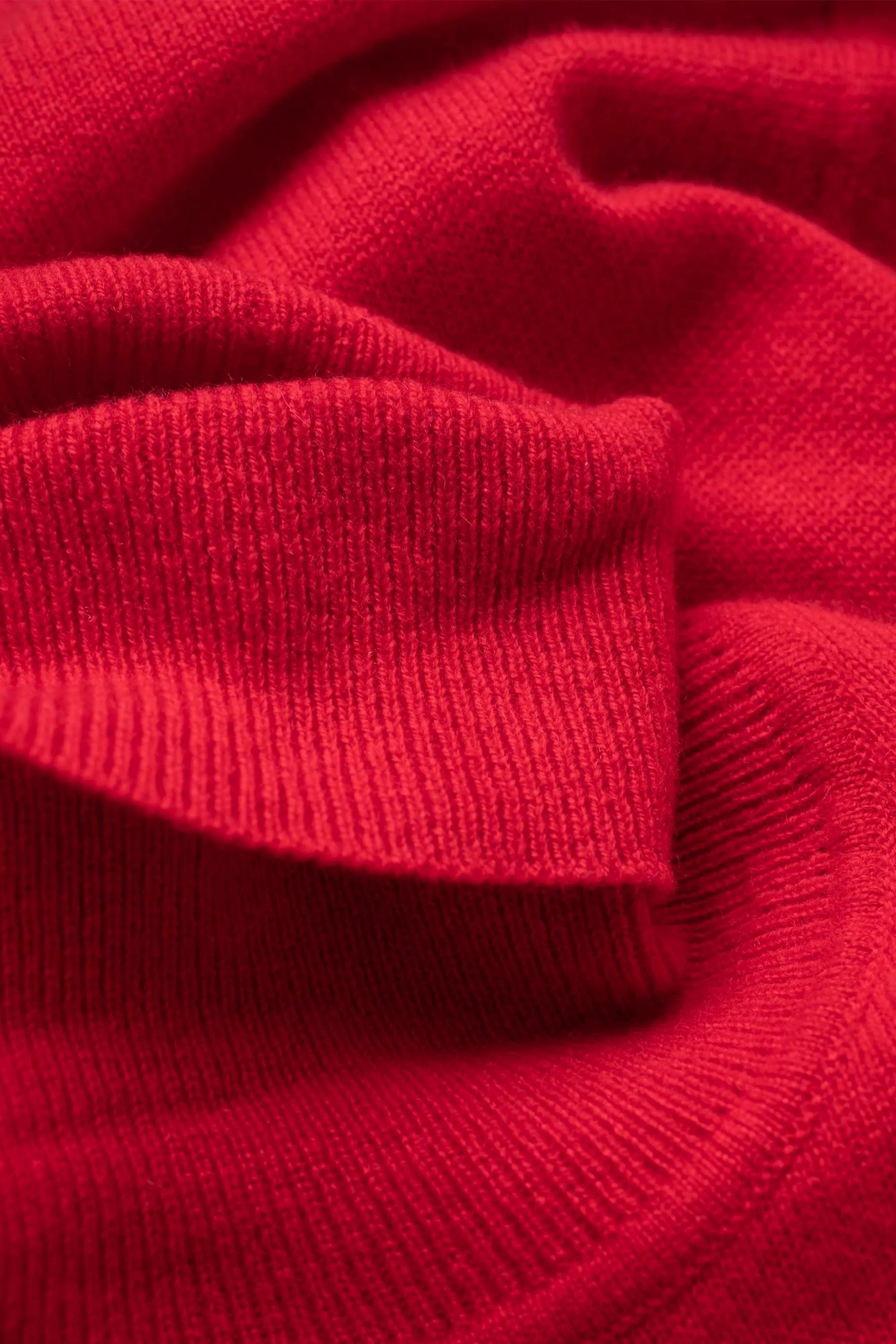 Women's Cashmere Polo Neck Jumper - Red