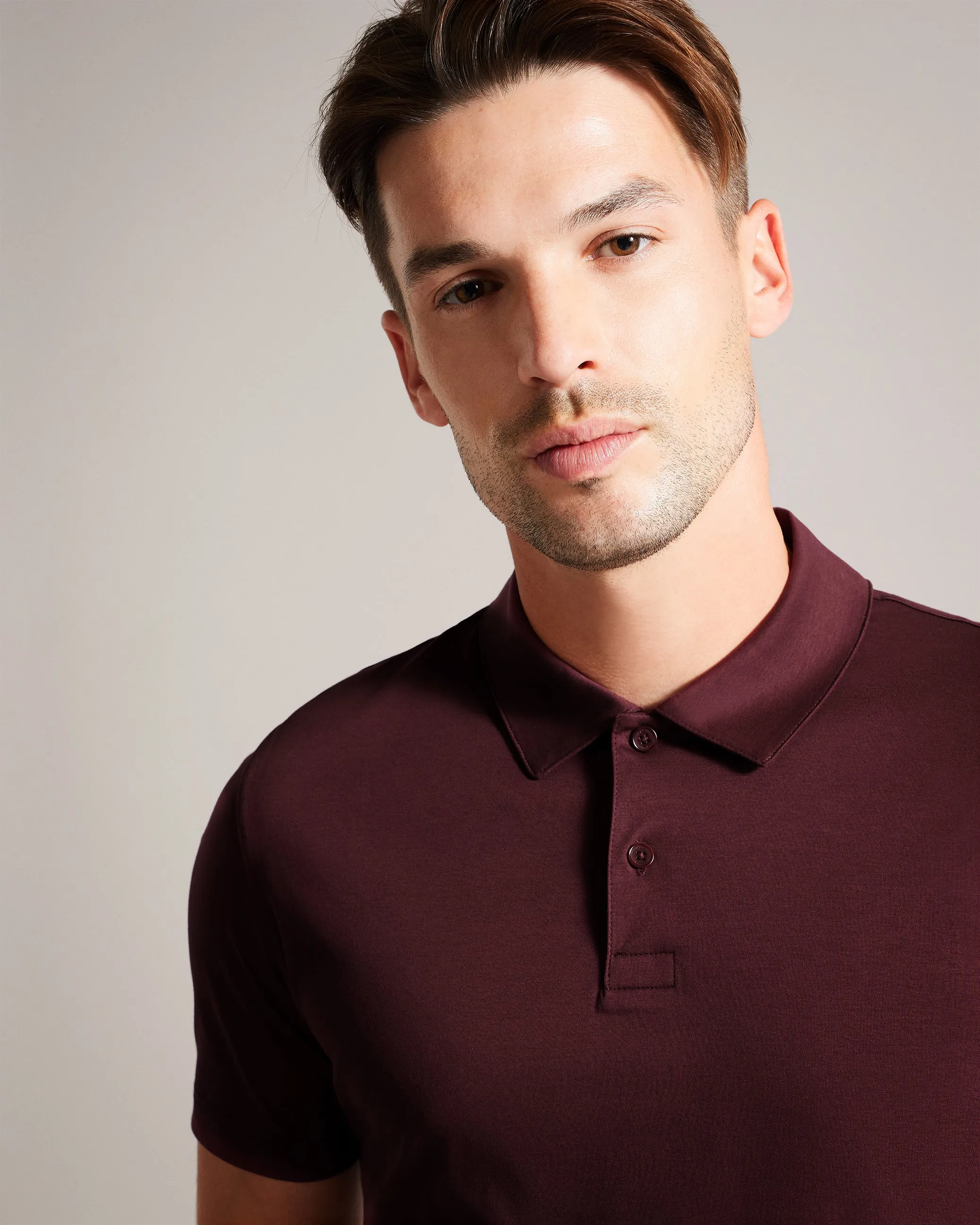 Zeiter Short Sleeve Slim Fit Polo Shirt Maroon