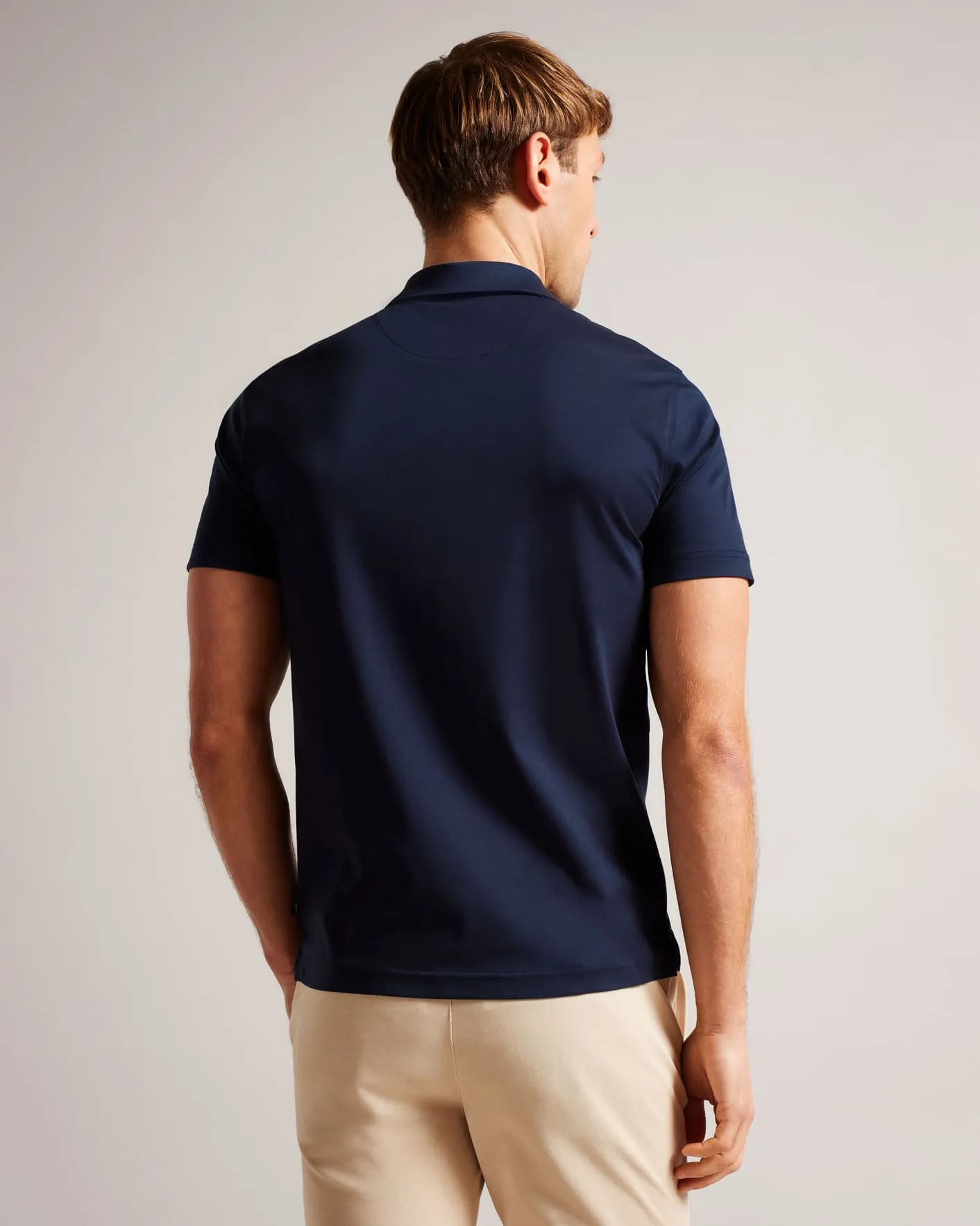 Zeiter Short Sleeve Slim Fit Polo Shirt Navy